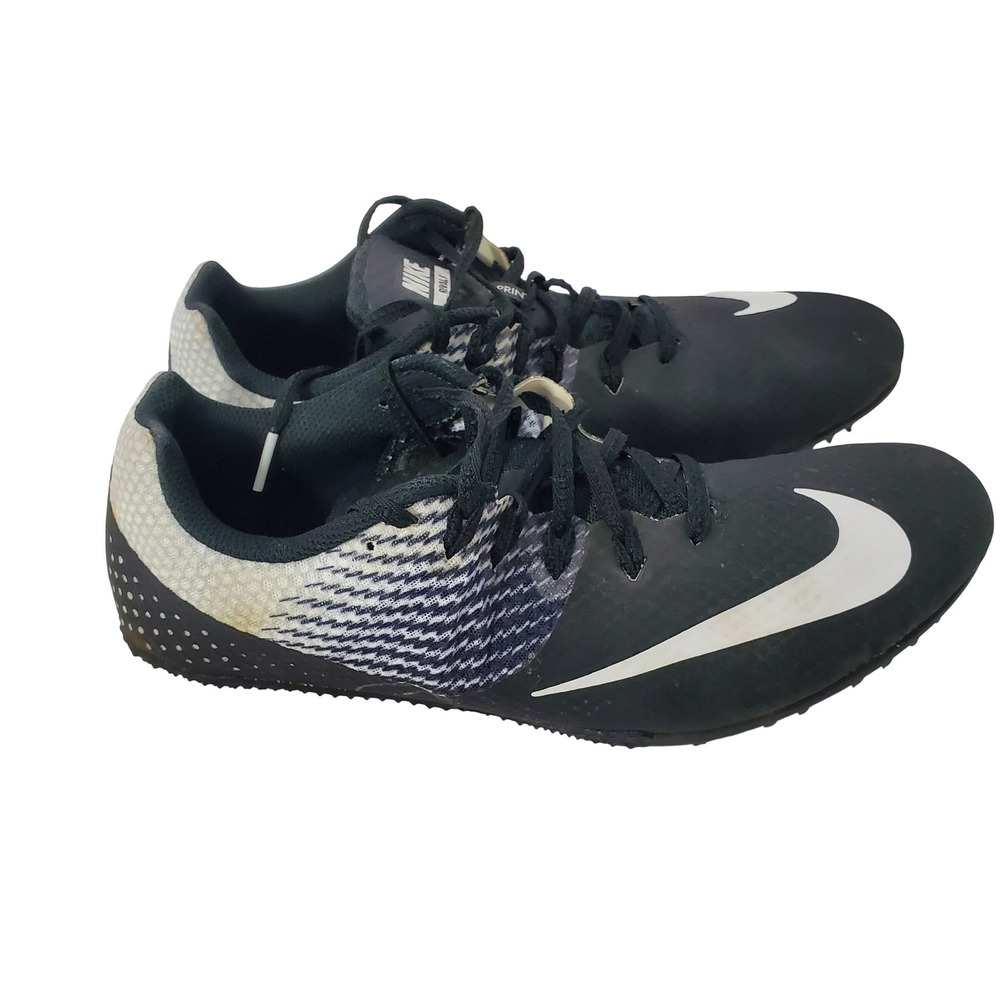 Nike Zoom Rival S 8 Mens Track Sprint Spikes Black White 806554-011 Size 10